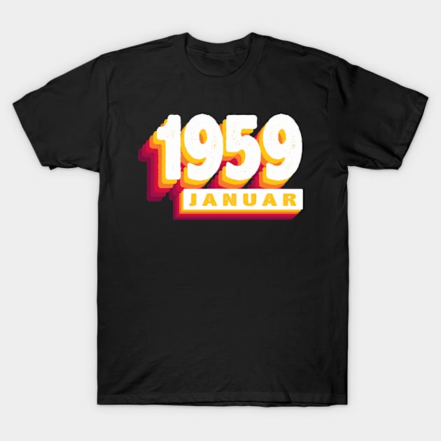 Januar 1959 0 65 Jahren Mann Frau Geburtstag T-Shirt by Shirtseller0703